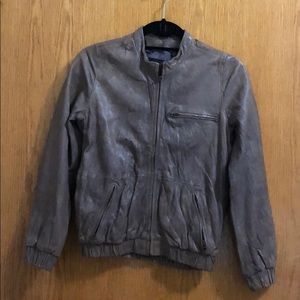 Brownish Taupe XS Distressed Leather Jacket